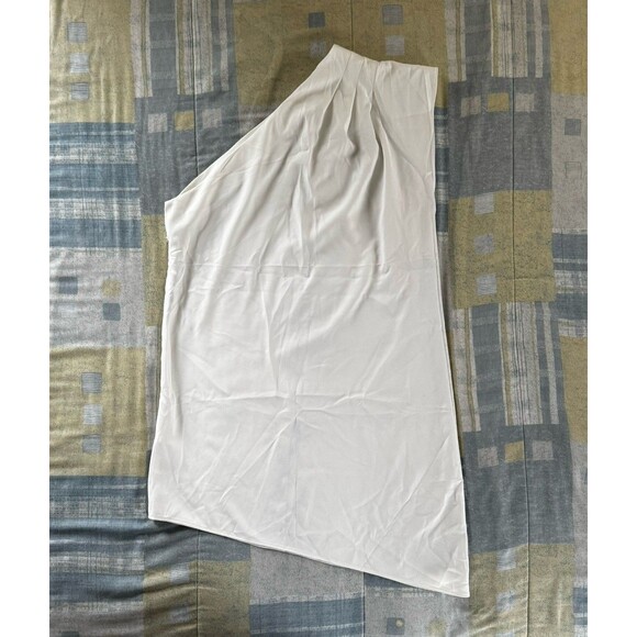 Alicia + Olivia Off White Draped Midi Cold Shoulder Women's Dress Sz 10 - Picture 1 of 14